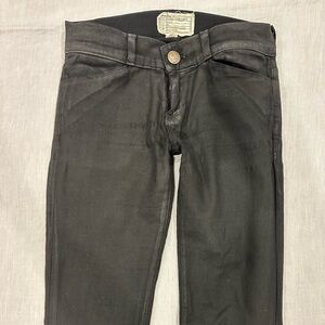 Current Elliott Coated Black Denim Pants